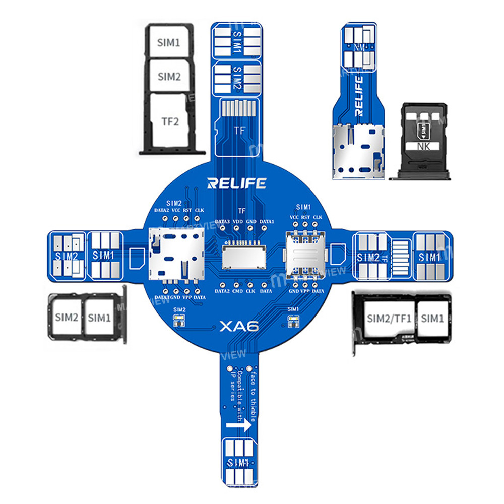 relife xa6-dual-card-signal-test-board-for-iphone-android-sim-tf-nm-card-reading-faults-5