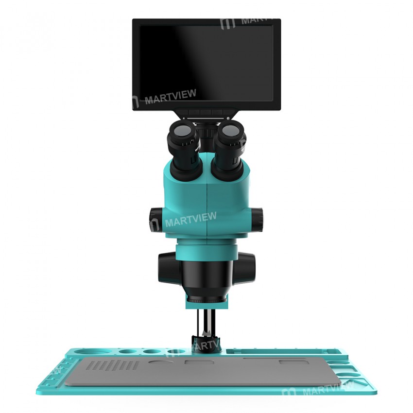 RF4 RF-6565TVD2-YS010W 6.5-65X Trinocular Zoom Stereo Microscope Workbench with 10-inch HD Monitor