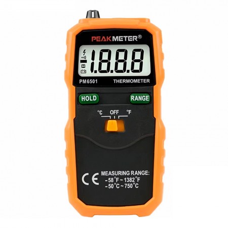 PEAKMETER PM6501 LCD Screen -50℃~ 750℃ / -58℉~1382℉ K Type Data Hold Digital Thermometer