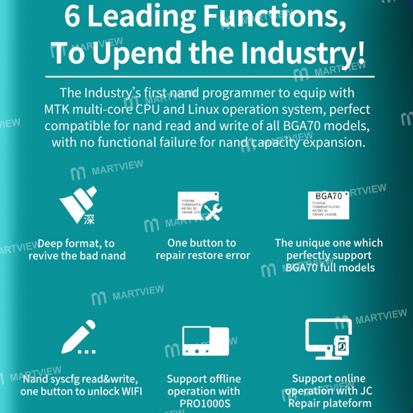 JC P7 Pro BGA70 PCIE NAND Flash IC Programming Tool NAND Test Fixture Nand Repair Machine for iPhone