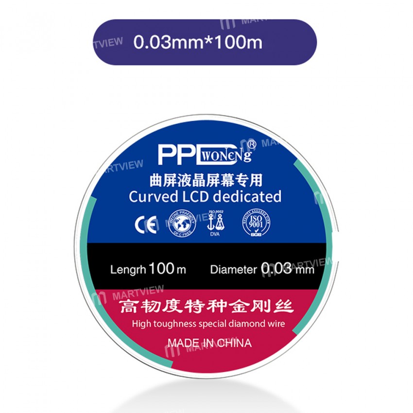 PPD High Toughness Nano Special Diamond Wire for Phone LCD / OLED Screen Cutting Separation