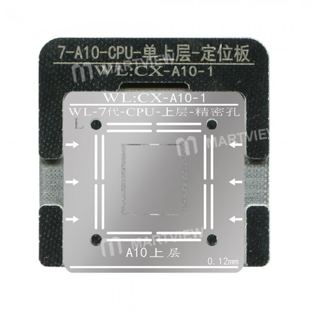 WL High-Quality A10 CPU Upper Tin Plate Steel Net BGA Reballing Stencil with Fixed Plate for iPhone 7