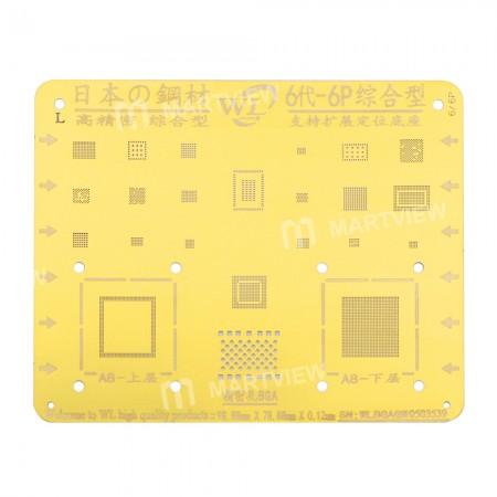 WL Gold BGA CPU IC Reballing Stencil Tin Net for iPhone 6 / 6 Plus