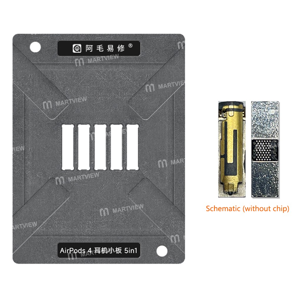amaoe 008mm-airpods-4-headphones-small-board-5-in-1-platform-bga-reballing-stencil-platform-3