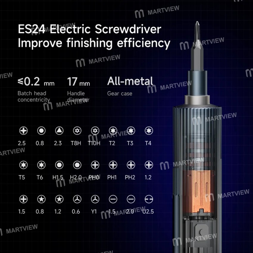 xzz es24-industrial-grade-dual-torque-adjustable-electric-screwdriver-with-24-diamond-bits-3