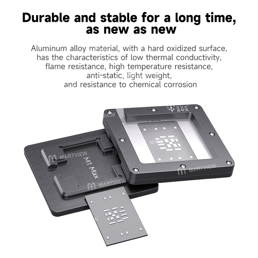 xzz m1-pro-m1-max-cpu-bga-reballing-stencil-plating-ball-platform-set-for-apple-macbook-5