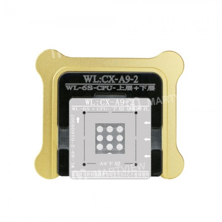 WL High-Quality A9 CPU Upper and Lower in One Tin Plate Steel Net BGA Reballing Stencil with Fixed Plate and Holder for iPhone 6S / 6S Plus