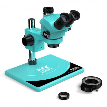 RF4 RF7050Pro 7-50X Synchronous Zoom Trinocular Stereo Microscope with Aluminum Alloy Base