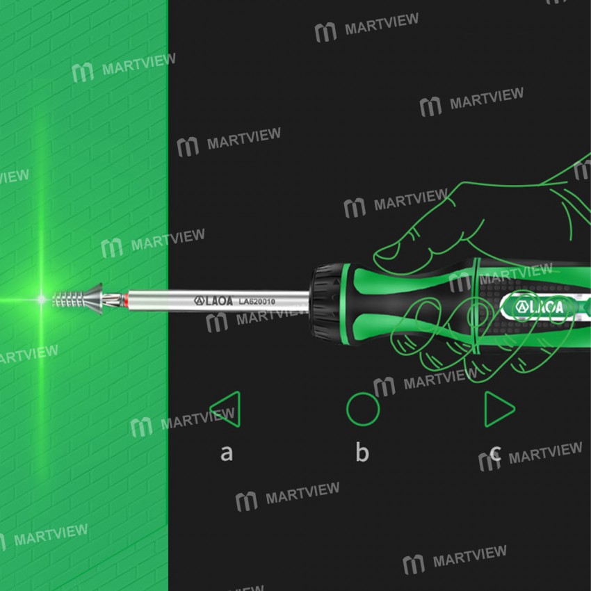 LAOA LA620010 10-in-1 Multifunction S2 Steel Ratchet Screwdriver Set