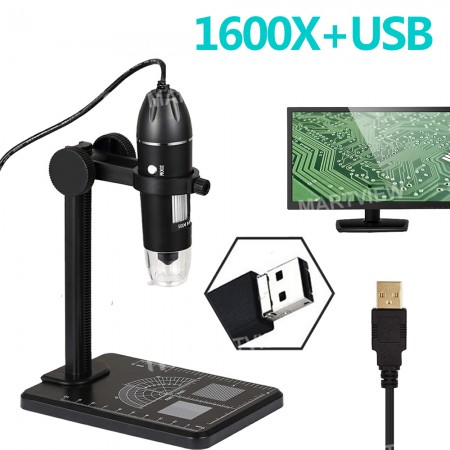 10X-1600X Handheld Portable Digital USB Interface Electron Stereo Microscope with Adjustable Bracket