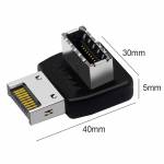 USB 3.1 Type-E 90 Degree Interface Steering Elbow with Shell for Computer Motherboard