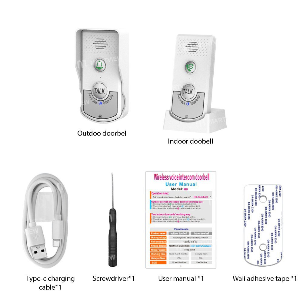 wireless doorbell-intercom-rechargeable-smart-5