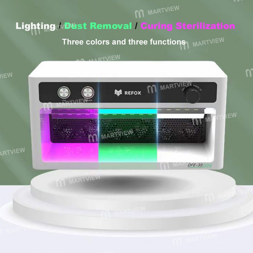 Refox DFE-35 Multifunction Phone Repair Dust Removal Workbench for Lighting / Dust Detecting / UV Cu