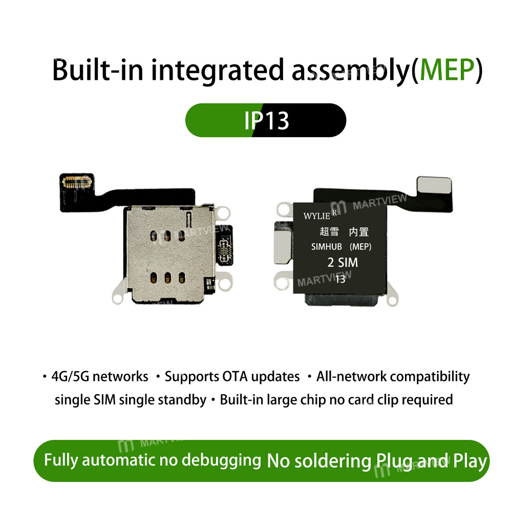 wylie simhub-built-in-mep-integrated-card-slot-finished-product-physical-dual-sim-for-iphone-12-16-5