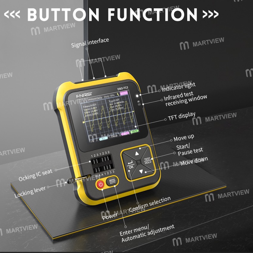 Fnirsi DSO-TC2 Portable 2-in-1 Multi-function Digital Oscilloscope Transistor Tester Multimeter