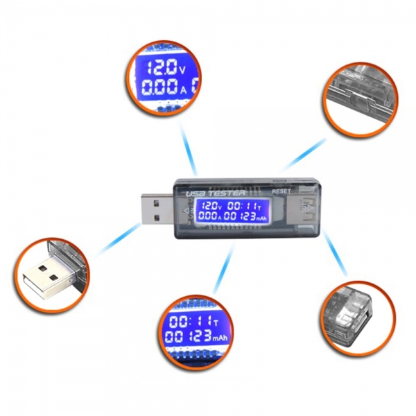 Keweisi USB Current Voltage Charging Detector Mobile Power Current And Voltmeter Ammeter Voltage Usb Charger Tester Double Row