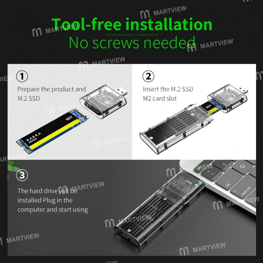 M.2 to Gen1 USB3.0 SATA NGFF Solid State Drive Box Support M.2 SATA Protocol NGFF SSD
