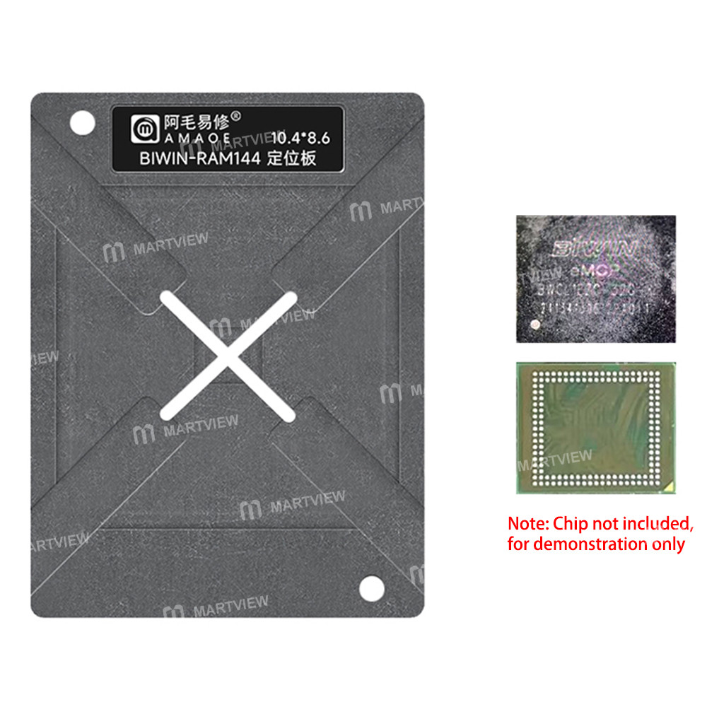 amaoe 012mm-biwin-ram144-04-spacing-memory-chips-bga-reballing-stencil-tin-plating-platform-set-3