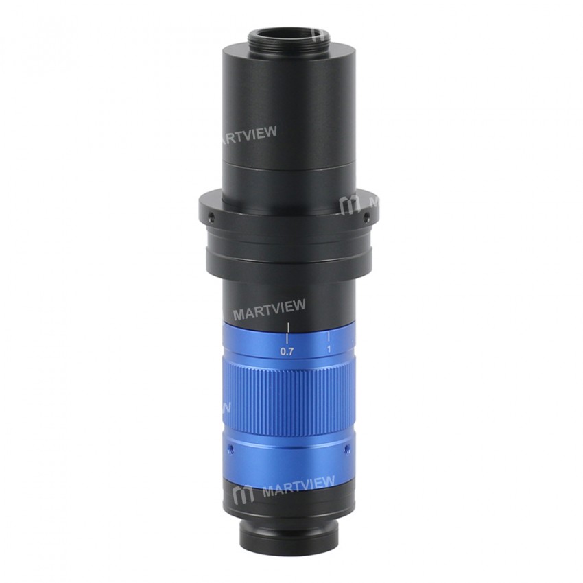 0.7X-5.6X Adjustable Continuous Magnification 300X 450X 600X Zoom C-mount Monocular Lens Suitable Fo