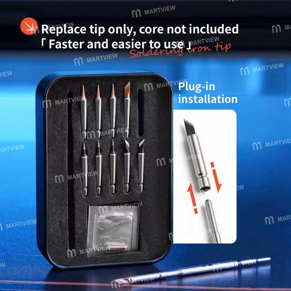 ycs c210-k1-soldering-iron-tip-with-10pcs-needles-for-screen-motherboard-flying-wire--mixed-version-