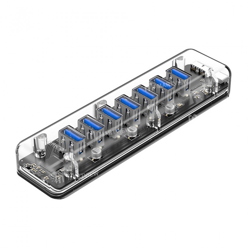Orico Transparent Series 4 / 7 Port USB3.0 HUB with Dual Micro USB Power Interface Support OTG