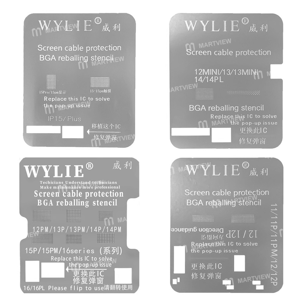 wylie screen-ic-transplant-protective-tin-plating-bga-reballing-stencil-for-iphone-12-16-series-1