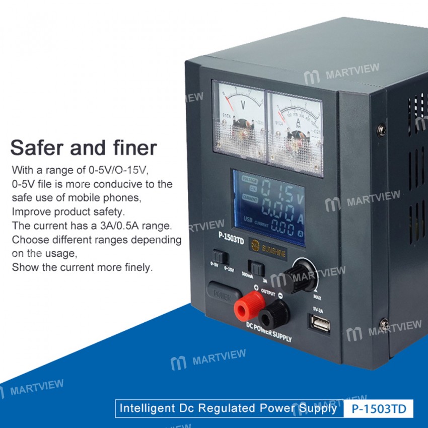 Sunshine P-1503TD 15V 3A Adjustable Intelligent DC Regulated Power Supply with LED Display