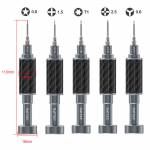 relife rl-729a-steel-cannon-king-5-in-1-carbon-fiber-finish-s2-steel-2d-screwdriver-set-6