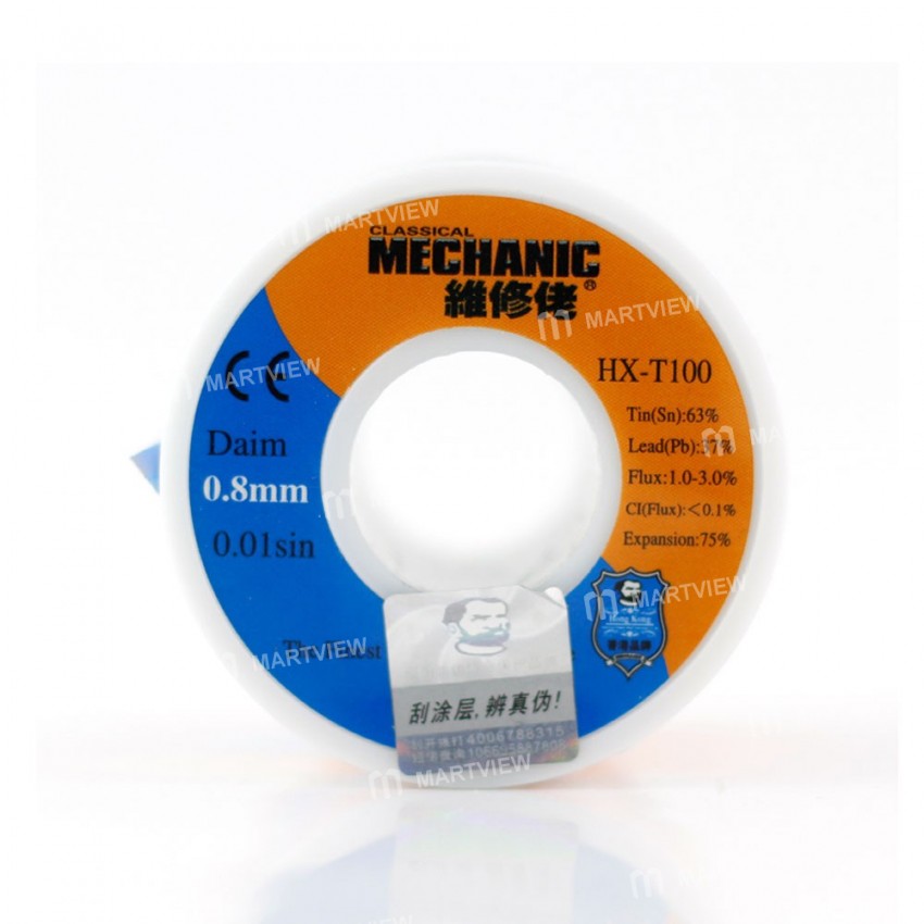 Mechanic HX-T100 200g 0.6mm 0.8mm 1.0mm 1.2mm Tin Solder Wire Lead Solder Melt Rosin Core Phone Repa