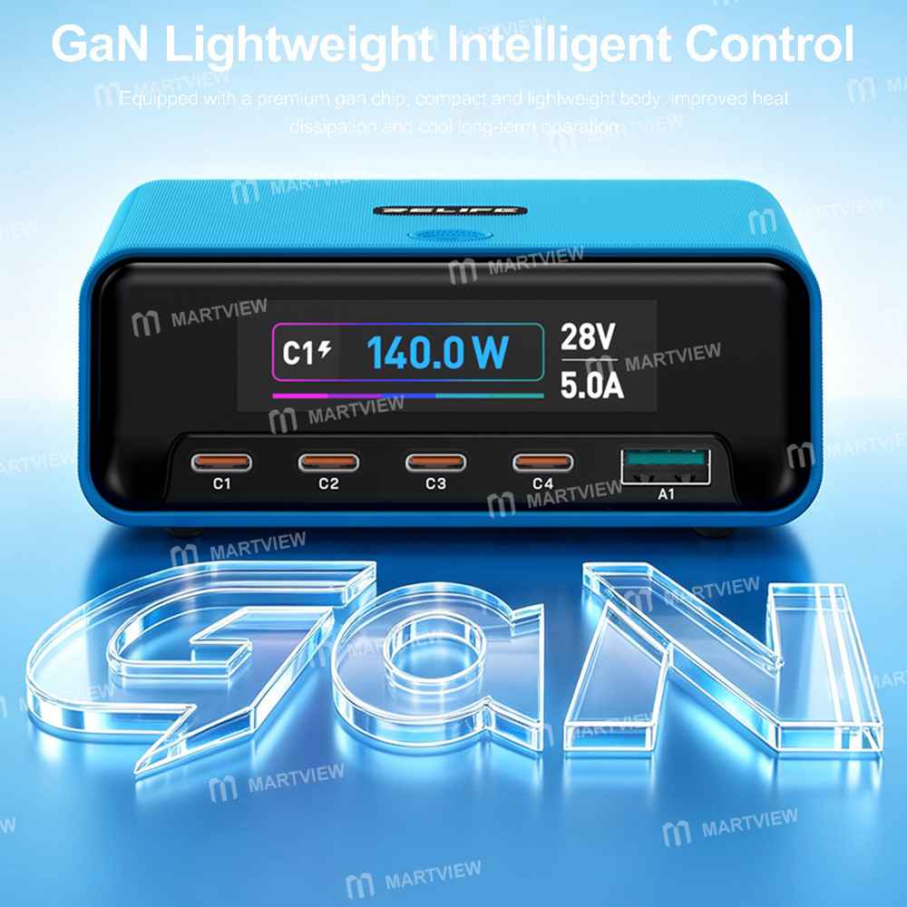 relife q8-165w-gan-intelligent-multi-port-digital-display-charger-up-to-140w-single-port-output-11