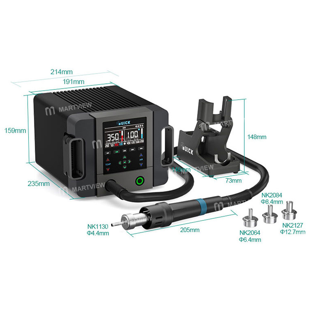 quick 861pro-max-1300w-intelligent-hot-air-rework-station-for-chip-level-repair-pcba-production-supp