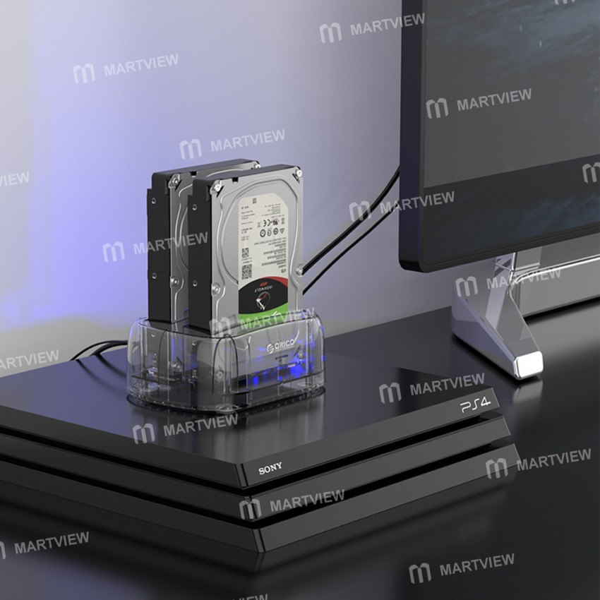 Orico 2 Bay SATA to USB 3.1 Transparent External HDD Docking Station for 2.5 / 3.5 inches HDD SSD