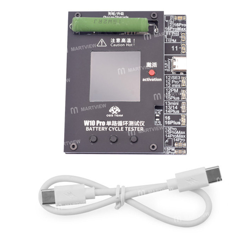 oss team-w10-pro-mobile-phone-battery-cycle-tester-compatible-with-iphone-11-to-16-series-8