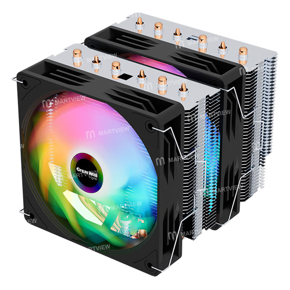 great wall-shanhe-s600-6-heatpipe-dual-fan-cpu-tower-air-radiator-for-intel-lga1200-1700-amd-am4-am5