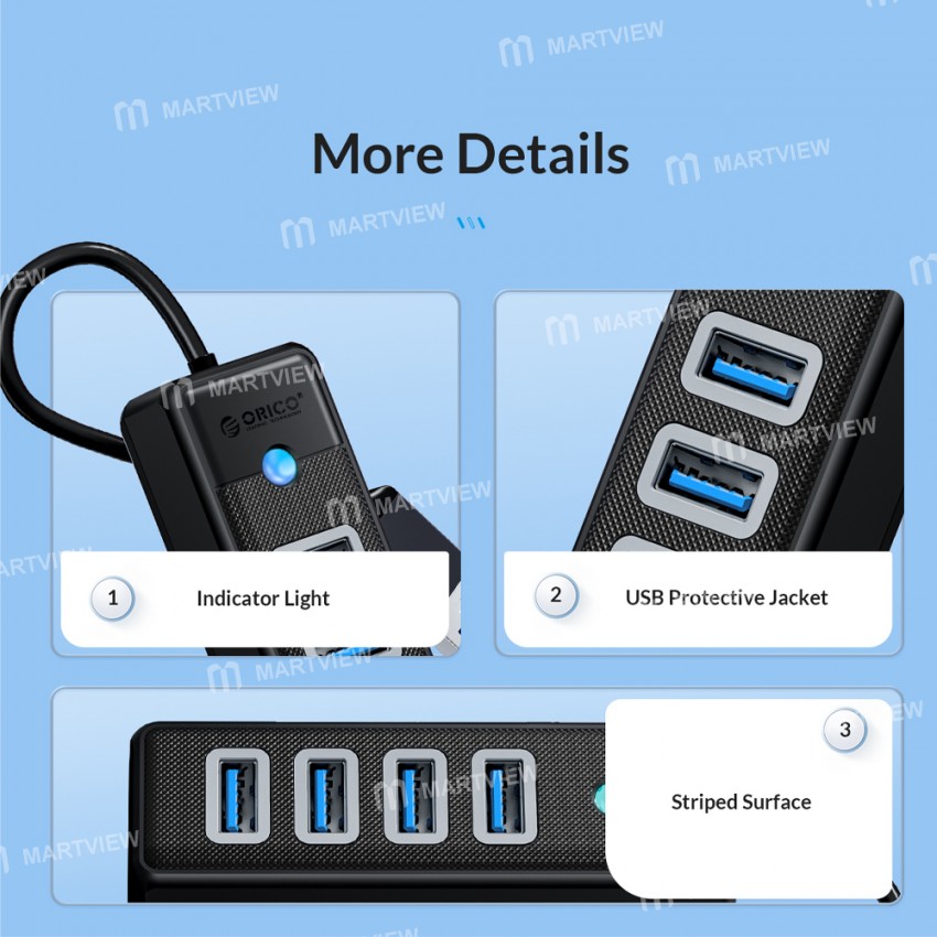 orico pw4u-u3-4-ports-high-speed-mini-splitter-usb-30-5gbps-hub-12