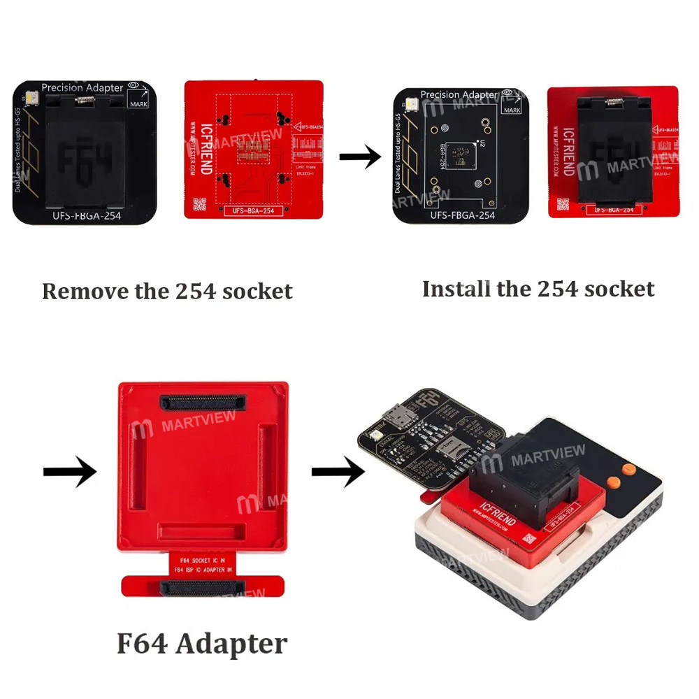 icfriend bga-ufs-254-base-board-support-easy-jtag-medusa-f64-ufs-bga-254-socket-1
