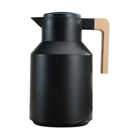 1L Thermal Coffee Mug Double Walled Thermal Mug Thermos Jug with Wood Handle Water Kettle Insulated Pitcher Tea Mug Keeps Hot Cold