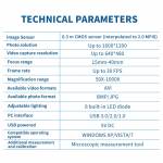 Sunshine DM-1000S 1000X Portable USB Digital Microscope Glass Magnification With Adjustable LED Ligh