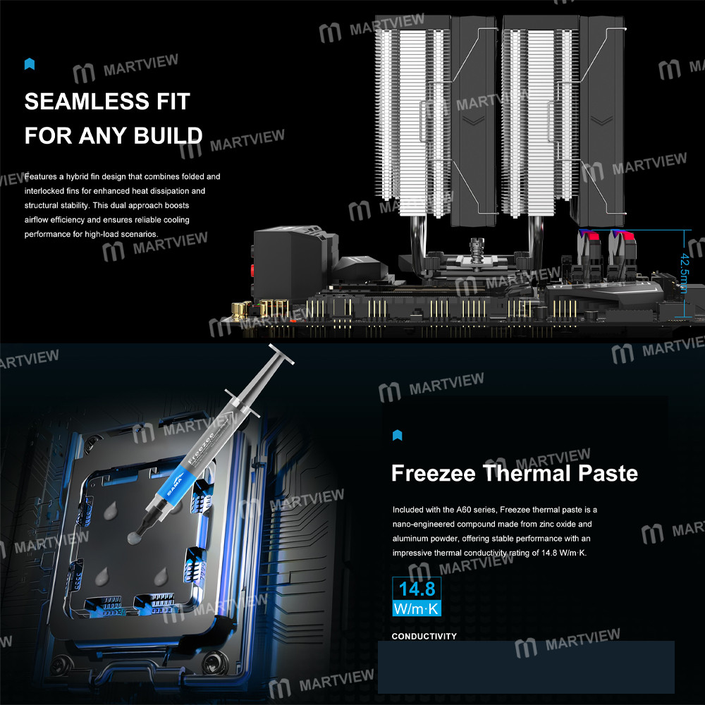 sama wind-tunnel-a60e-dual-fan-6-heatpipe-dual-tower-cpu-air-cooler-for-intel-amd-platforms-10