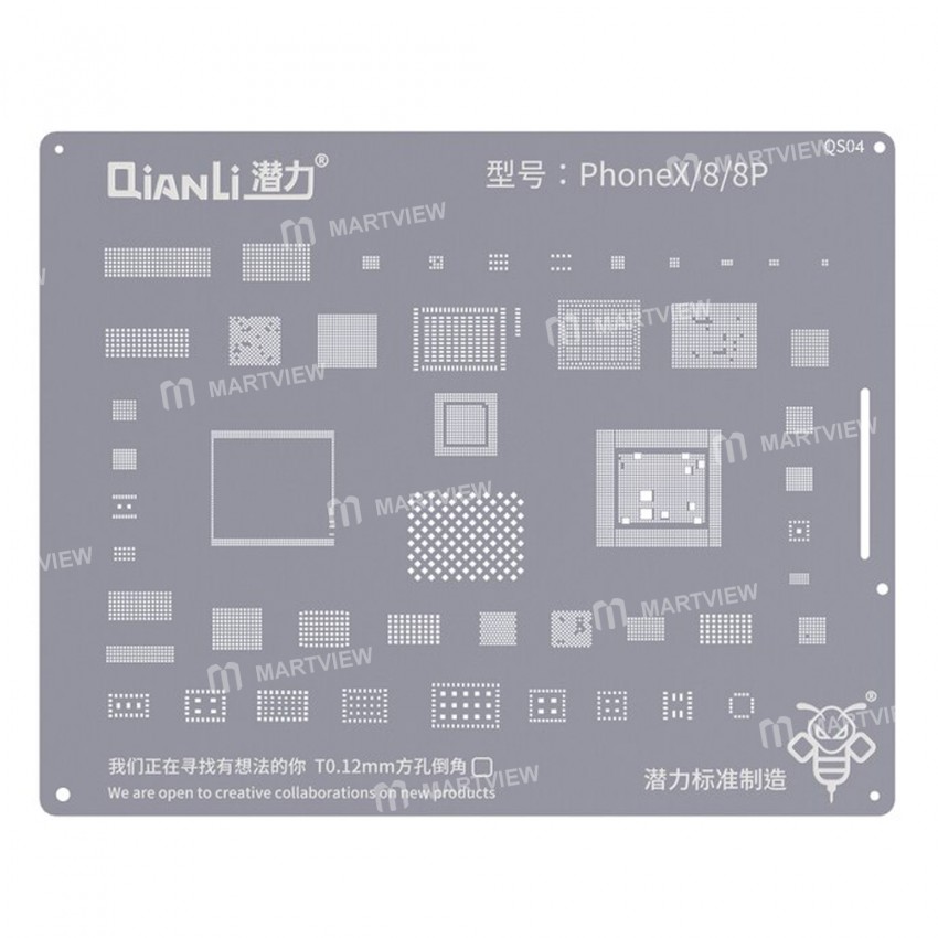 qianli 012mm-bga-reballing-stencil-set-for-iphone-6g-to-13pro-max-apple-a8-to-a15-cpu-14