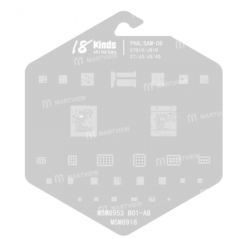 18 Kinds CPU BGA IC Reballing Stencil Kits for Samsung Phones