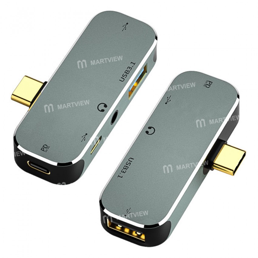 Multi-function 6-in-1 Type-C to USB3.0 Extender Hub