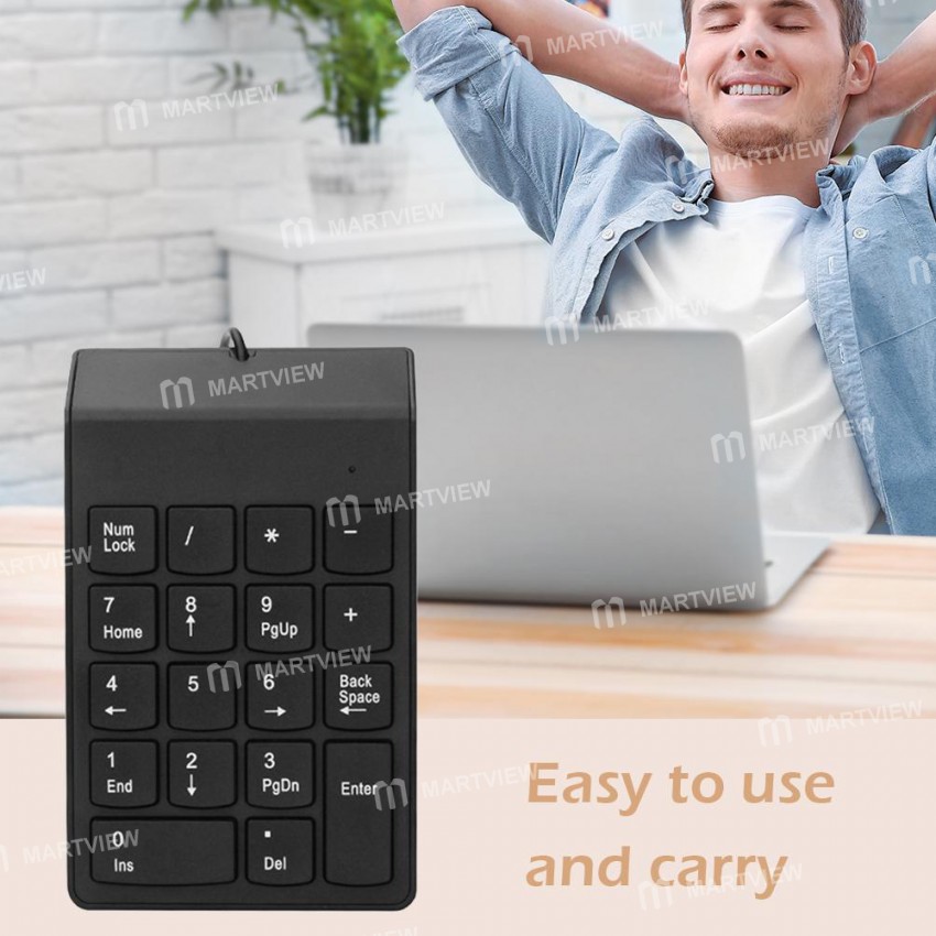 Portable 18 Keys USB Wired Driver-free Mini Digital Keyboard for Desktop Laptop