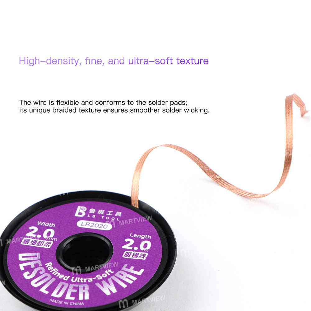 lb tool-lb2020-2-meter-20mm-refined-ultra-soft-desoldering-wick-for-bga-soldering-repair--5pcs-5
