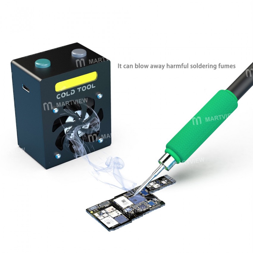 Mini Smoke Exhaust Fan with LED Lighting for Mobile Phone Soldering Maintenance