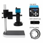 2MP 30FPS VGA Microscope Camera with Adjusting Bracket 130X C-mounting Lens LED Light