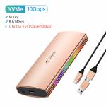 Orico M2R2 RGB Lighting Effect USB3.1 Gen2 10Gbps Aluminum M2 NVMe SSD Enclosure