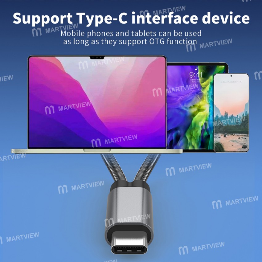 2-in-1 Multifunction Dual Port Type-C OTG Adapter Cable