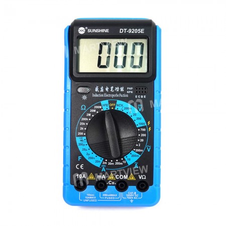 Sunshine DT-9205E Digital Multimeter AC / DC Voltage Current Resistance Capacitance Power Meter Tester