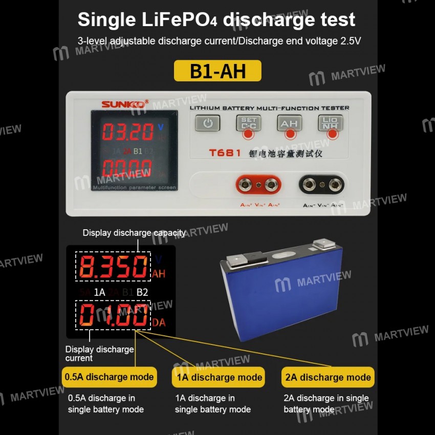 sunkko t-681-0-55v-lithium-battery-capacity-tester-for-18650-ternary-lithium-battery-6